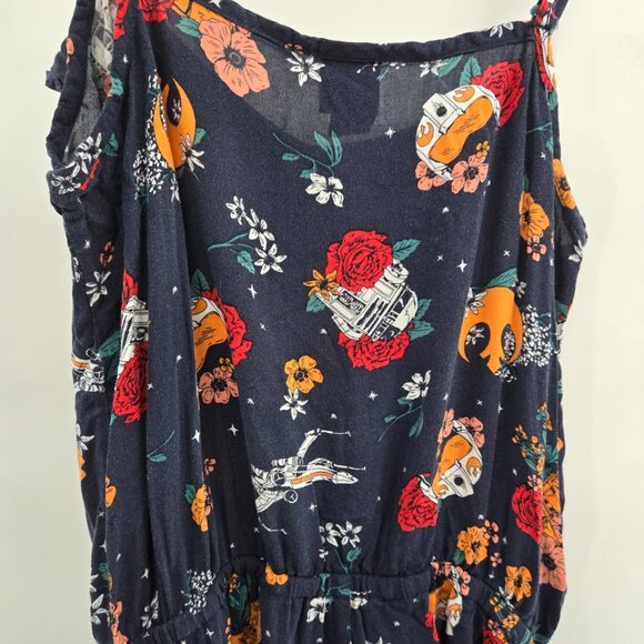 Her Universe Star Wars Black Floral Romper Tie-Front Pockets Size Small - Picture 6 of 11